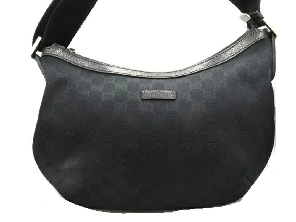 Gucci shoulder bag GG canvas leather black